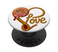 Cute Love Dogs Strawberry Donut Drip Pawprint for Dog Lovers PopSockets PopGrip Adhesivo