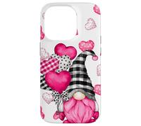 Cute Love Heart Pattern For Her Pink Valentines GNOME Carcasa para iPhone 14 Pro