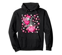 Cute Love Heart Pattern For Her Pink Valentines GNOME Sudadera con Capucha