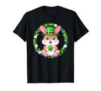 Cute Lucky Bunny with Clover St Patrick Shamrock Rabbit Camiseta