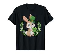 Cute Lucky Bunny with Clover St Patrick Shamrock Rabbit Camiseta