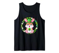 Cute Lucky Bunny with Clover St Patrick Shamrock Rabbit Camiseta sin Mangas
