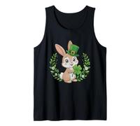 Cute Lucky Bunny with Clover St Patrick Shamrock Rabbit Camiseta sin Mangas