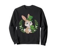 Cute Lucky Bunny with Clover St Patrick Shamrock Rabbit Sudadera