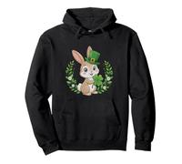 Cute Lucky Bunny with Clover St Patrick Shamrock Rabbit Sudadera con Capucha