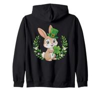 Cute Lucky Bunny with Clover St Patrick Shamrock Rabbit Sudadera con Capucha