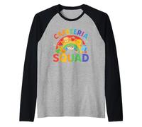 Cute Lunch Lady Crew of Food Service Rainbow Cafetería Squad Camiseta Manga Raglan