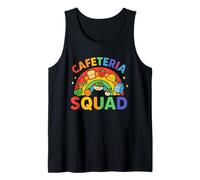 Cute Lunch Lady Crew of Food Service Rainbow Cafetería Squad Camiseta sin Mangas