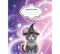 Cute Magic Witch Cat -Halloween theme Composition Notebook: College Ruled | For Adults or Students | 7.5 x 9.25 inches | 100 Pages | Perfect gift for everyone who loves HALLOWEEN