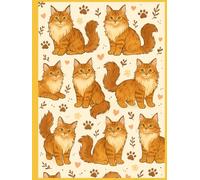 Cute Maine Coon Cat Notebook/Diary/Journal: (8.5 x 11 Inches) (120 Pages) (Hardcover)