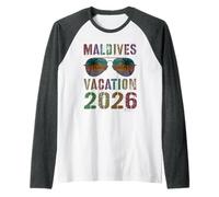 Cute Maldives Vacation 2026 Viaje Vacaciones Vacaciones Coincidencia Camiseta Manga Raglan