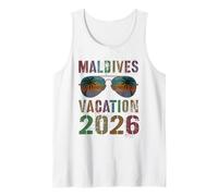 Cute Maldives Vacation 2026 Viaje Vacaciones Vacaciones Coincidencia Camiseta sin Mangas