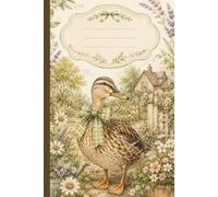 Cute Mallard Duck Gingham Notebook: Farmhouse Aesthetic Writing Journal Lined, Duck Office School Supplies Gifts