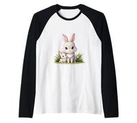 Cute Mama Baby Bunny Family Kawaii Camiseta Manga Raglan