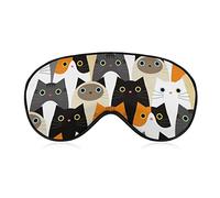Cute Many Cats Sleep Mask Soft Blindfold Antifaz portátil con correa ajustable para hombres y mujeres