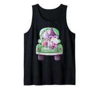 Cute Mardi Gras Truck For Women with Funny Carnival Gnomes Camiseta sin Mangas