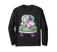 Cute Mardi Gras Truck For Women with Funny Carnival Gnomes Manga Larga