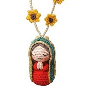 Cute Mary Statue Car Interior Decoration, Handmade Virgin Mary Charm Crochet, Elegant Religious Figurines Hanging Decor for Dashboard, Spiritual Blessing,ideal Gift for Catholic Symbolists (#A)