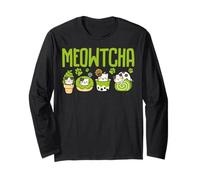 Cute Matcha Cat Lover Kawaii Animal Tea Kitten Green Latte Manga Larga