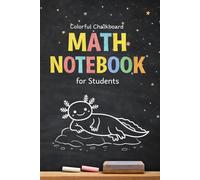 Cute Math Notebook for Students - Chalkboard Aesthetic Squared Grid Notebook with Axolotl for School, Middle School & Teens: For Math Notes, Algebra & ... School Notebook, 6 x 9 Inches, 120 Pages