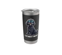 Cute Mens Womens Girls I Do What I Want Black Cockapoo Lover Vaso térmico de acero inoxidable de doble pared