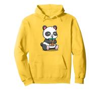 Cute Mens Womens Girls Kids Kawaii Bubble Boba Tea Panda Sudadera con Capucha, Unisex para Adultos, Limón, XXL