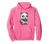 Cute Mens Womens Girls Kids Kawaii Bubble Boba Tea Panda Sudadera con Capucha, Unisex para Adultos, Rosa Brillante, XL