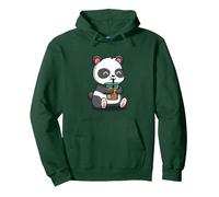 Cute Mens Womens Girls Kids Kawaii Bubble Boba Tea Panda Sudadera con Capucha, Unisex para Adultos, Verde Bosque, XXL