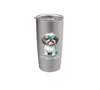 Cute Mens Womens Kids Funny Do What I Want Shih Tzu Lover Vaso térmico de acero inoxidable de doble pared