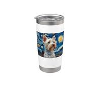 Cute Mens Womens Kids Mom Art Starry Nights Westie Dog Lover Vaso térmico de acero inoxidable de doble pared