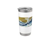 Cute Mens Womens Retro Vintage Surfing a Wave Penguin Lover Vaso térmico de acero inoxidable de doble pared