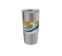 Cute Mens Womens Retro Vintage Surfing a Wave Penguin Lover Vaso térmico de acero inoxidable de doble pared