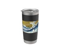 Cute Mens Womens Retro Vintage Surfing a Wave Penguin Lover Vaso térmico de acero inoxidable de doble pared