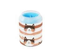 Cute Meow Cats - Limpiador de perros reutilizable naranja y masajeador de cepillo de silicona suave para perros y gatos pequeños y medianos
