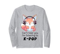 Cute Merch Fox Can't Hear You Estoy Escuchando KPOP Manga Larga