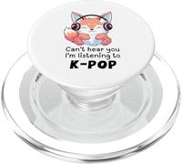 Cute Merch Fox Can't Hear You Estoy Escuchando KPOP PopSockets PopGrip para MagSafe