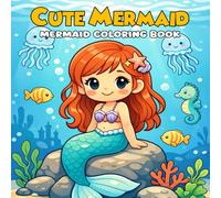 Cute Mermaid Coloring Book: 50 Bold and Easy Ocean-Themed Coloring Pages for Kids Ages 3-8