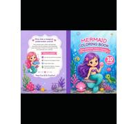 Cute Mermaid Coloring Book for Kids Ages 4-8: 30 Fun & Easy Coloring Pages with Adorable Mermaids, Sea Animals, Shells, Coral Reefs & Underwater Adventures