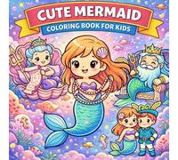 Cute Mermaid Coloring Book for Kids: Fun Underwater Adventures with Chibi Mermaids, Princes, and Sea Life for Ages 4-8