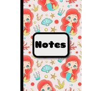 Cute Mermaid Kawaii Cartoon Composition Book: Cute Journal for Teen Girls, Cute School Supplies Preppy Notebook Diary Aesthetic Pretty Design for Women Kawaii