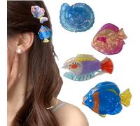 Cute Mini Sea Animal Hair Claw Clips,Sea Animals Small Hair Claw Clips Set,Beach Stylish Accessories for Girls