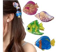 Cute Mini Sea Animal Hair Claw Clips,Sea Animals Small Hair Claw Clips Set,Beach Stylish Accessories for Girls
