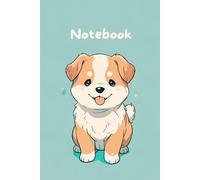 Cute Minimalist Puppy Notebook: 120 Pages and 6 x 9 Inch College Ruled Book with Adorable Animal Cartoon Cover