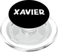 Cute Modern, Comic-Style White Font: First Name Xavier PopSockets PopGrip para MagSafe