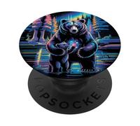 Cute Mom Bear Cub Grizzly Bears Wildlife Mountains Animal PopSockets PopGrip Adhesivo