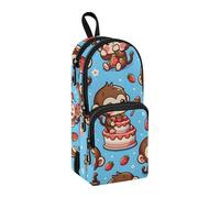 Cute Monkey in Various Poses - Estuche para lápices de gran capacidad con compartimento para estudiantes, bolsa de escuela, organizador de papelería, estuche para rotuladores, para escuela, oficina,