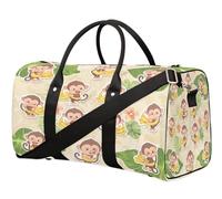 Cute Monkeys Banana - Bolsa de viaje para mujeres, hombres, niñas, niños, fin de semana, para noche, 22.7 L, bolsa de equipaje para deportes, gimnasio, yoga, color, 22.7L, Organizador de bolsas