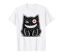Cute Monster Cat Dark Spooky Gothic Creepy Unique Feline Camiseta