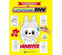 CUTE MONSTER COLORING BOOK: Cute & Friendly Monsters to Color for Ages 3-9