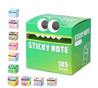 Cute Monster Pattern Sticky Note, 105pcs/Box Funny Pastel Animal Post It Notes, Self Adhesive Cartoon Notes Memo Pads, Notepads Stationery, Small to Do List, Office School Tab Supplies (G)